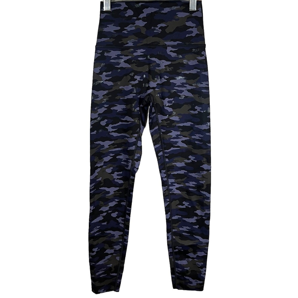 Aerie Chill Play Move Leggings Size Small Purple Black Camo Athletic Exercise